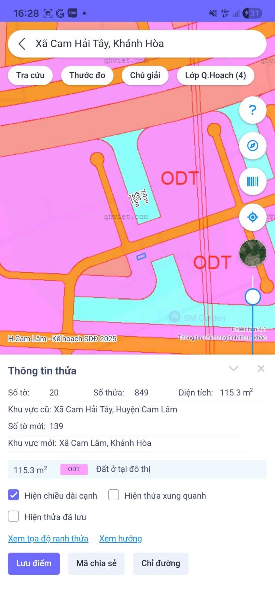 Bán đất full thổ cư nằm trong ranh QH vin